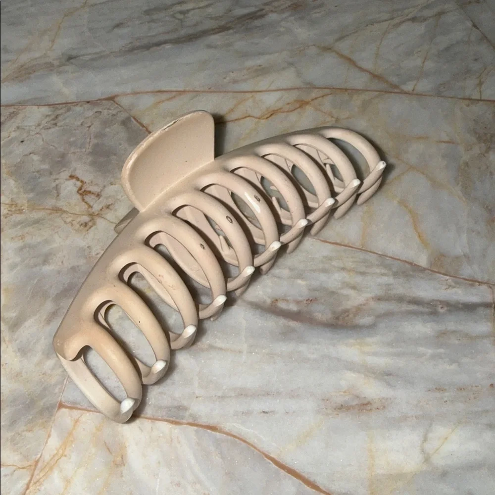 Matte Beige Hair Claw Clip Large Neutral Minimalist Accessory
